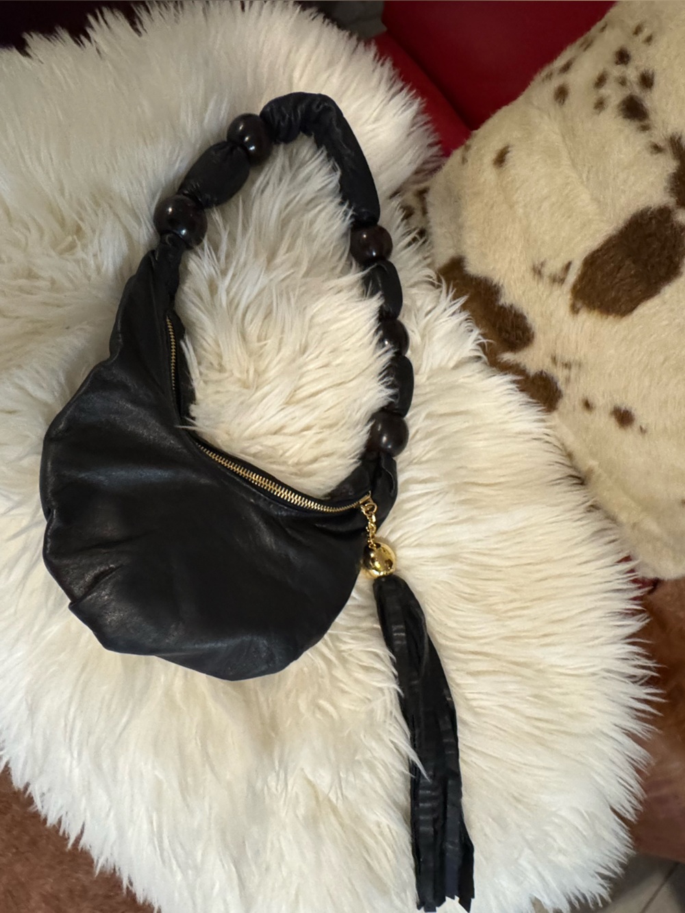 Black Leather Mini Shoulder Bag - Picture 5 of 11